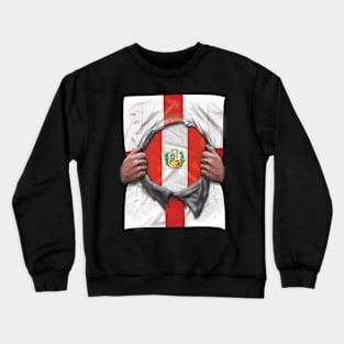 Peru Flag English Flag Ripped - Gift for Peruvian From Peru Crewneck Sweatshirt